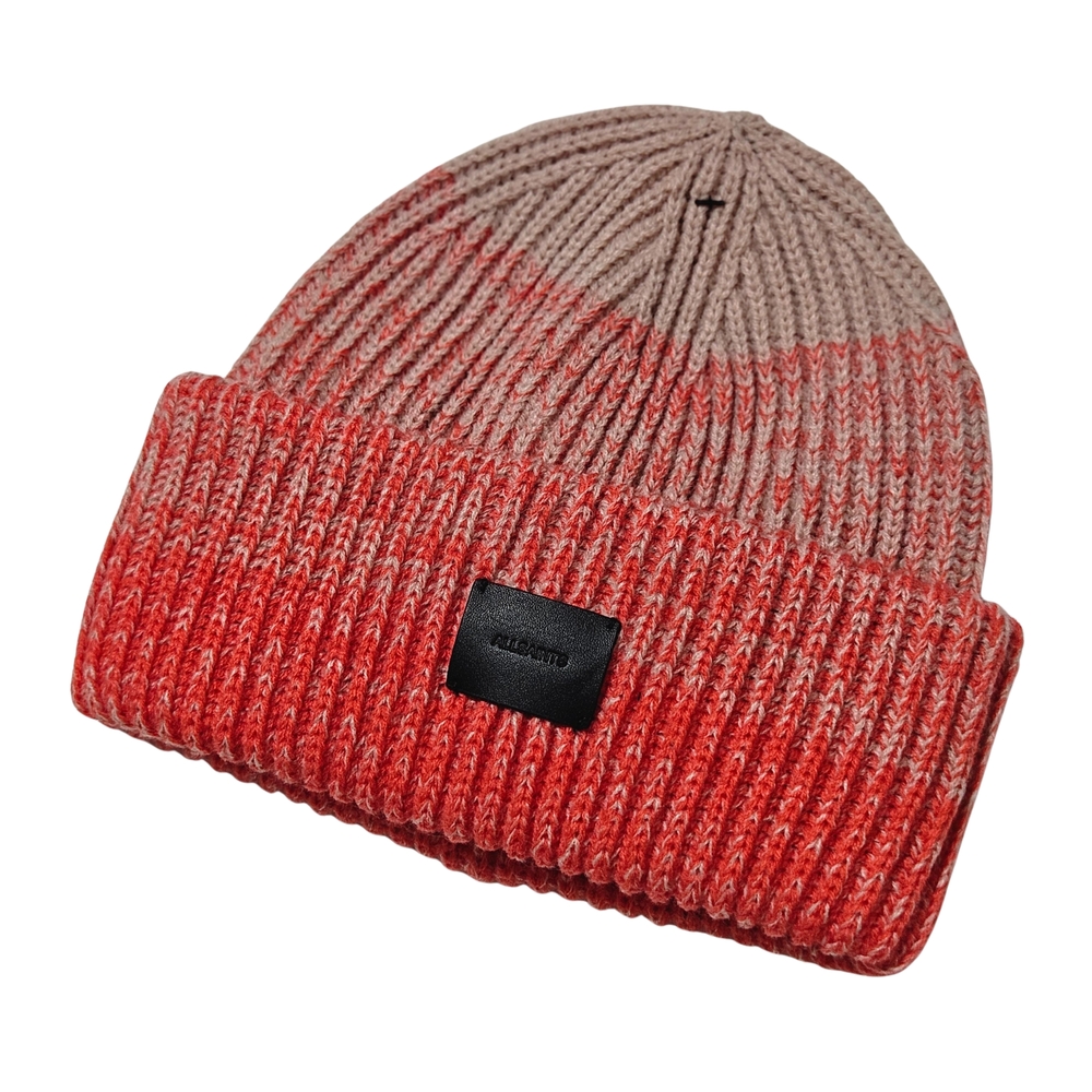 All Saints Beanie Hat Ombre Patch Beanie Pink Multi Wool Blend Outdoor Winter